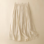Buddha Stones Summer Solid Color Elastic Waist Drawstring Women's Skirt - image 22