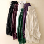 Buddha Stones Summer Solid Color Elastic Waist Drawstring Women's Skirt - image 2
