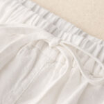 Buddha Stones Drawstring A-line Elastic Waist Cotton Women's Skirt With Button Pockets - image 9