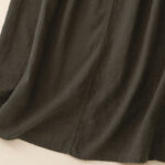 Buddha Stones Drawstring A-line Elastic Waist Cotton Women's Skirt With Button Pockets - image 18