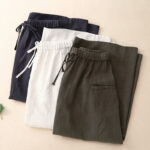 Buddha Stones Drawstring A-line Elastic Waist Cotton Women's Skirt With Button Pockets - image 21
