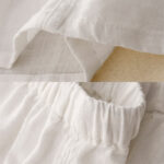 Buddha Stones Drawstring A-line Elastic Waist Cotton Women's Skirt With Button Pockets - image 13