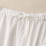 Buddha Stones Drawstring A-line Elastic Waist Cotton Women's Skirt With Button Pockets - image 8