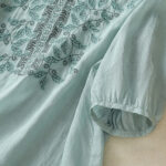 Buddha Stones Embroidered Lace Casual Women's Cotton Linen Half Sleeve T-shirt - image 19