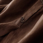 Buddha Stones A-line Buttons Slit Design Elastic Waist Cotton Women's Skirt With Pockets - image 4