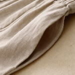 Buddha Stones A-line Buttons Slit Design Elastic Waist Cotton Women's Skirt With Pockets - image 15