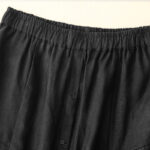 Buddha Stones A-line Buttons Slit Design Elastic Waist Cotton Women's Skirt With Pockets - image 8