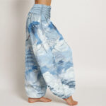 Buddha Stones Casual Cranes Clouds Pagodas Pattern Women's Harem Pants - image 7