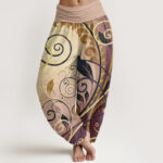 Buddha Stones Casual Vining Floral Pattern Women's Harem Pants - BurlyWood - US22，UK/AU26，EU54 (6XL) - image 8