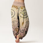 Buddha Stones Casual Vining Floral Pattern Women's Harem Pants - image 9
