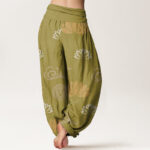 Buddha Stones Casual Lotus Flowers Lanterns Cloud Pattern Women's Harem Pants - image 2