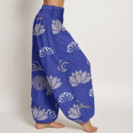 Buddha Stones Casual Lotus Flowers Lanterns Cloud Pattern Women's Harem Pants - image 7