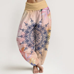 Buddha Stones Casual Mandala Pattern Women's Harem Pants - PeachPuff - US22，UK/AU26，EU54 (6XL) - image 1