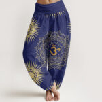 Buddha Stones Casual Mandala Om Symbol Sun Pattern Women's Harem Pants - DarkBlue - US22，UK/AU26，EU54 (6XL) - image 5