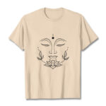 Buddha Stones Casual Buddha Face Lotus Flower Pattern Tee T-Shirt - Bisque - 2XL - image 9