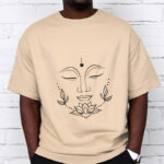 Buddha Stones Casual Buddha Face Lotus Flower Pattern Tee T-Shirt - image 10