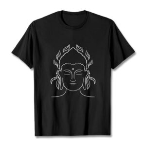 Buddha Stones Casual Buddha Outline Lotus Petal Pattern Tee T-shirt - Black - 2XL - image 1