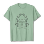Buddha Stones Casual Buddha Outline Lotus Petal Pattern Tee T-shirt - PaleGreen - 2XL - image 15