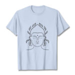 Buddha Stones Casual Buddha Outline Lotus Petal Pattern Tee T-shirt - LightCyan - 2XL - image 19