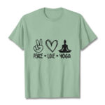 Buddha Stones Casual Hand Gesture Heart Yoga Pose Pattern Tee T-shirt - PaleGreen - 2XL - image 15