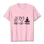 Buddha Stones Casual Hand Gesture Heart Yoga Pose Pattern Tee T-shirt - LightPink - 2XL - image 13