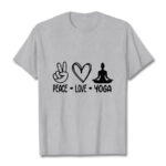 Buddha Stones Casual Hand Gesture Heart Yoga Pose Pattern Tee T-shirt - LightGrey - 2XL - image 20