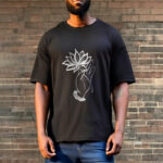 Buddha Stones Casual Hand Holding Lotus Flower Pattern Cotton Tee T-shirt - image 3