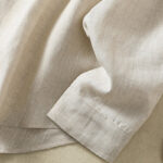 Buddha Stones Casual Spring Plain Buttons Design V-Neck Long Sleeve Women's Cotton Linen Shirt - image 8