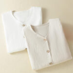 Buddha Stones Casual Spring Plain Buttons Design V-Neck Long Sleeve Women's Cotton Linen Shirt - image 20