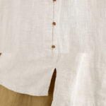 Buddha Stones Casual Solid Color Front Buttons Design Long Sleeve Women's Cotton Linen Jacket - image 8