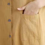 Buddha Stones Commute Casual Pure Color Long Sleeve Women's Cotton Linen Jacket With Pocket - image 10