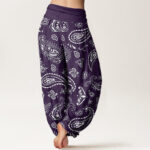 Buddha Stones Casual Classic Paisley Motif Women's Elastic Waist Harem Pants - image 7