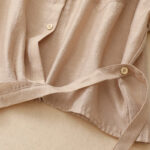 Buddha Stones 2Pcs Shirt Top 7-8 Length Skirt With Pockets Cotton Linen Clothing Women's Set - image 20