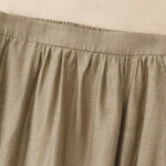 Buddha Stones 2Pcs Shirt Top 7-8 Length Skirt With Pockets Cotton Linen Clothing Women's Set - image 9