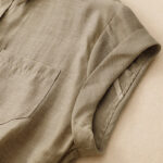 Buddha Stones 2Pcs Shirt Top 7-8 Length Skirt With Pockets Cotton Linen Clothing Women's Set - image 5