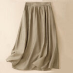 Buddha Stones 2Pcs Shirt Top 7-8 Length Skirt With Pockets Cotton Linen Clothing Women's Set - image 8