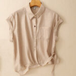 Buddha Stones 2Pcs Shirt Top 7-8 Length Skirt With Pockets Cotton Linen Clothing Women's Set - image 16