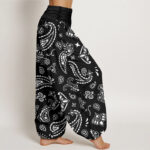 Buddha Stones Casual Classic Paisley Motif Women's Elastic Waist Harem Pants - image 9