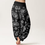 Buddha Stones Casual Classic Paisley Motif Women's Elastic Waist Harem Pants - image 10
