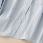 Buddha Stones 2pcs Irregular Button Design Shirt Skirt With Pockets Cotton Clothing Women's Set - image 8