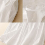 Buddha Stones 2pcs Irregular Button Design Shirt Skirt With Pockets Cotton Clothing Women's Set - image 21