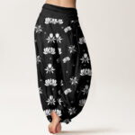 Buddha Stones Casual Lotus Small Dots Pattern Women's Elastic Waist Harem Pants - image 10