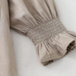Buddha Stones Casual Ruffled Lace Patchwork Design Puff Sleeve Cotton Midi Dress With Pockets - image 19