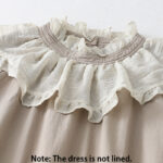 Buddha Stones Casual Ruffled Lace Patchwork Design Puff Sleeve Cotton Midi Dress With Pockets - image 18