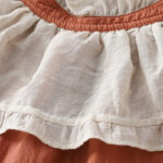 Buddha Stones Casual Ruffled Lace Patchwork Design Puff Sleeve Cotton Midi Dress With Pockets - image 5