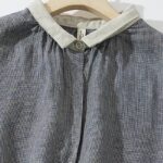 Buddha Stones Commute Retro DimGray Plaid Lantern Sleeve Cotton Linen Midi Dress With Pockets - image 3