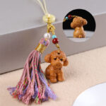 Buddha Stones Sandalwood 12 Chinese Zodiac Blessing Colorful Tassel Accessories Keychain - Dog - image 31