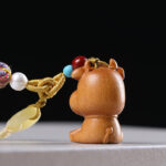Buddha Stones Sandalwood 12 Chinese Zodiac Blessing Colorful Tassel Accessories Keychain - image 16