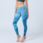 Buddha Stones Blue Waves Mountains Print Gym Leggings Women's Yoga Pants - CornflowerBlue - US18，UK/AU22，EU50 (4XL) - image 1