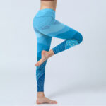 Buddha Stones Blue Waves Mountains Print Gym Leggings Women's Yoga Pants - image 4